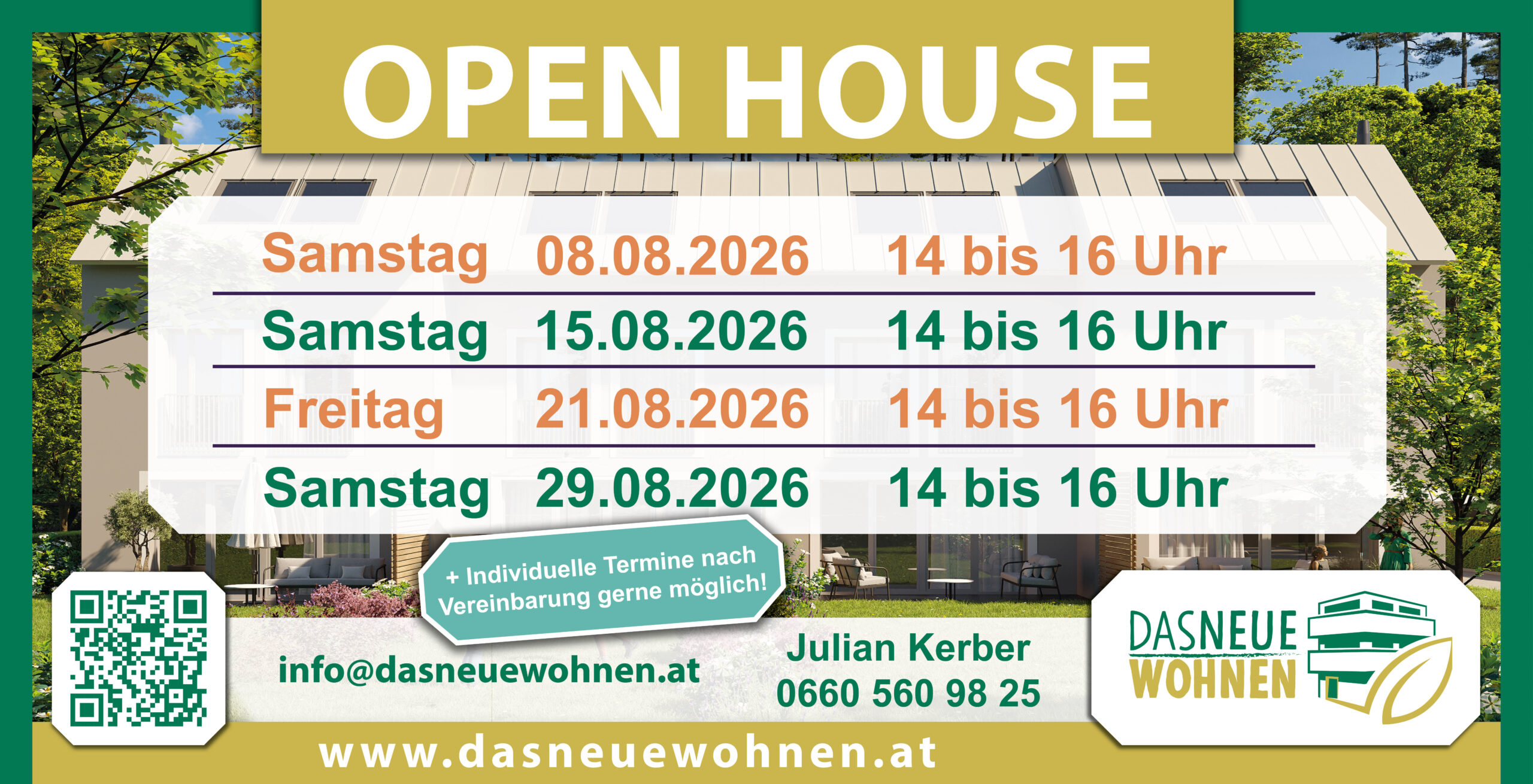 Open House im Helenental bei Baden für das letzte verfügbare Reihenhaus Top 3